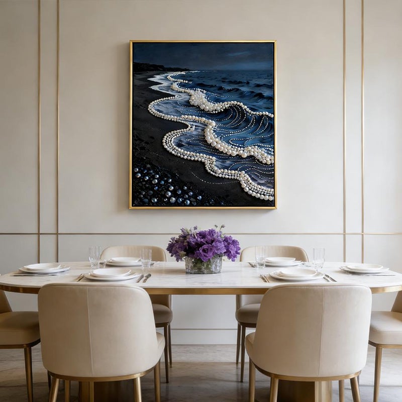 DIY Diamond Art Painting Self-adhesive Pearl Painting Waves 5D  Rhinestone Embroidery Cross Stitch DIY Art Craft Pearl Diamond Art Painting for Home Wall Decoration Gifts - Image 3